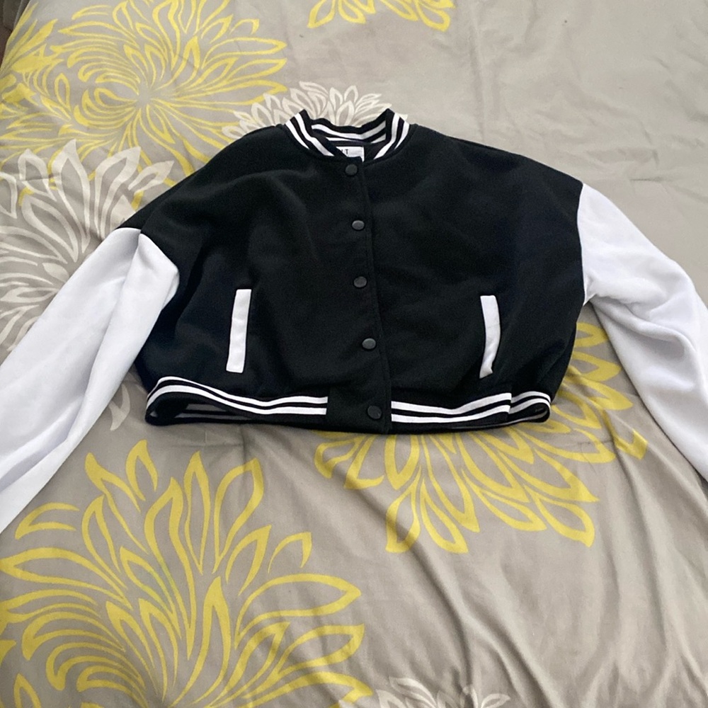 black and white varsity jacket (new without tags!)